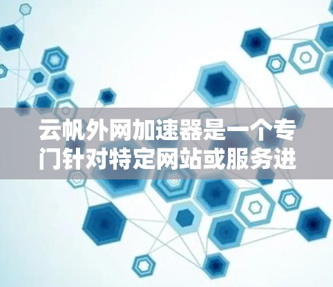 云帆外网加速器是一个专门针对特定网站或服务进行网络加速的工具。以下是关于该加速器的详细信息