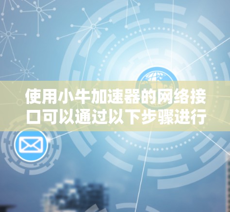 使用小牛加速器的网络接口可以通过以下步骤进行