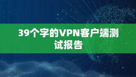 39个字的VPN客户端测试报告