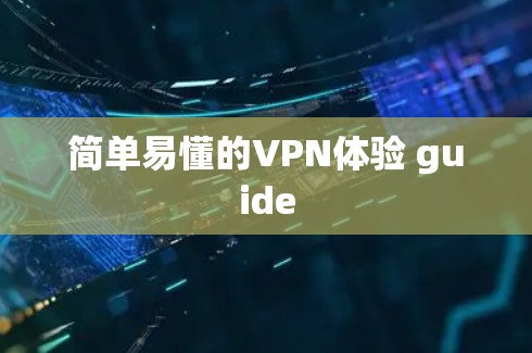 简单易懂的VPN体验 guide