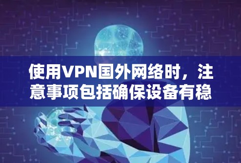 使用VPN国外网络时，注意事项包括确保设备有稳定的电源，连接到正确并安全的VPN服务，定期检查网络连接，以及处理可能的网络连接问题。以下是对这些步骤的详细说明